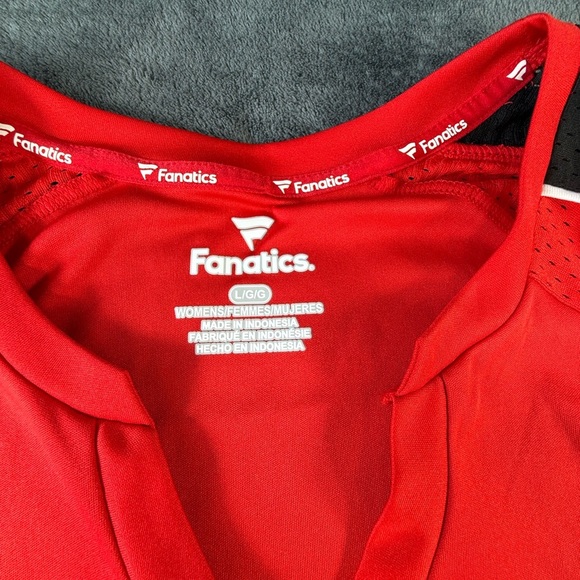 Fanatics Red and Black Women's Top - Picture 4 of 11